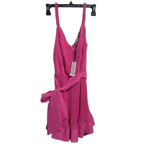 NWT Milly Dress Pleated Braid Straps Livy Azalea 6 - Picture 2 of 3